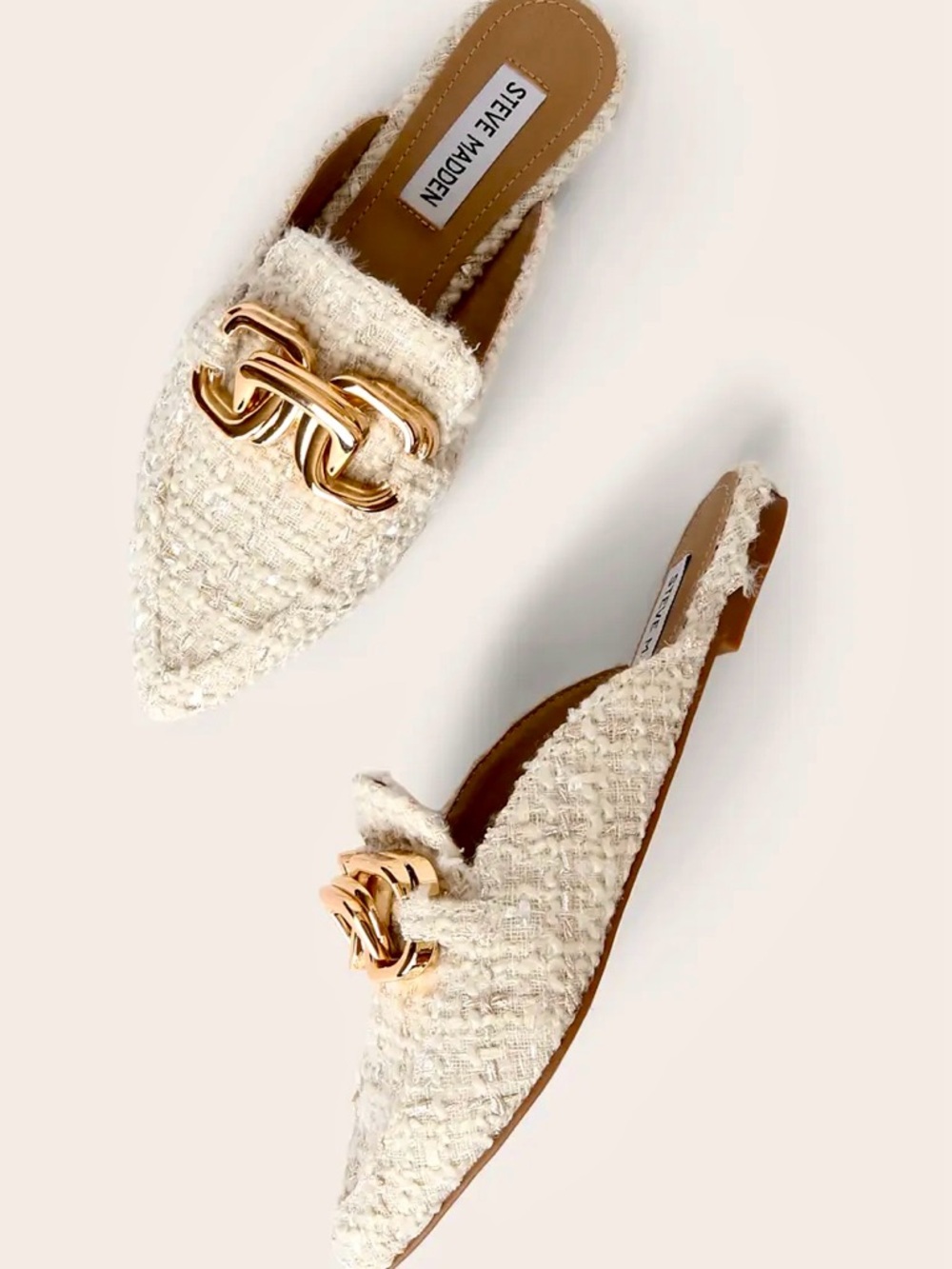 STEVE MADDEN Boucle Pointed Slip-On Mules